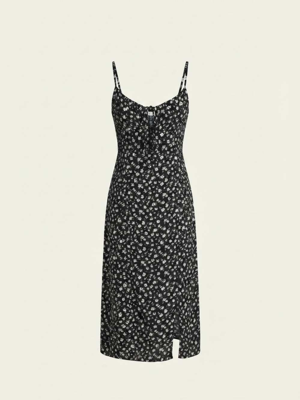 Aeropostale Black and White Floral Slip Dress with Adjustable Straps